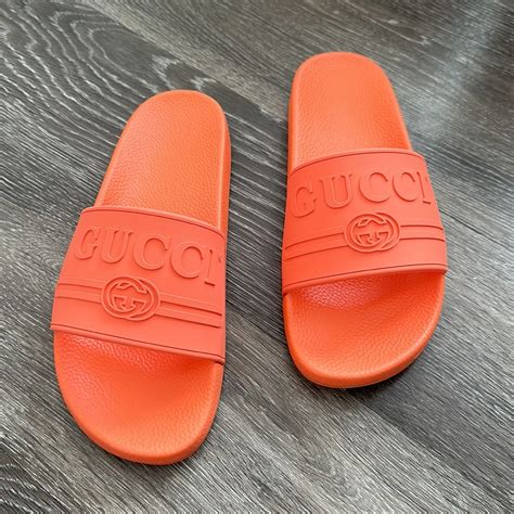 gucci logo pursuit slides|Gucci slides women size 36.